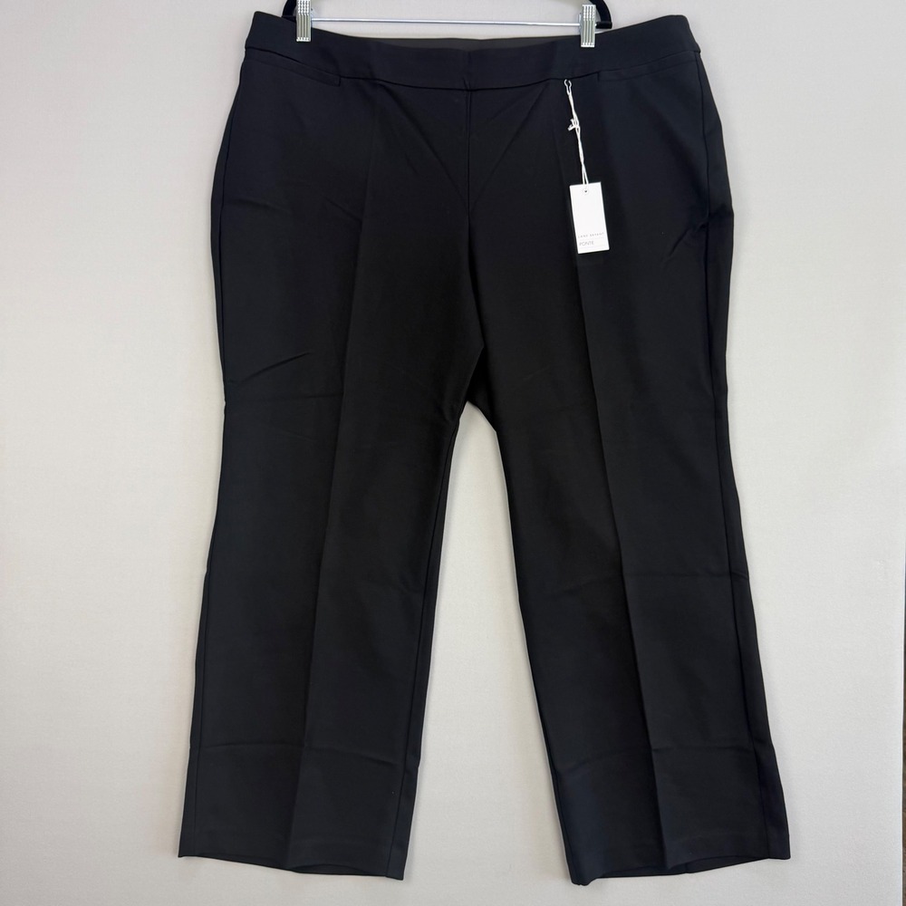 Lane Bryant Black Pull On Straight-Leg Trousers